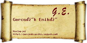 Gercsák Enikő névjegykártya